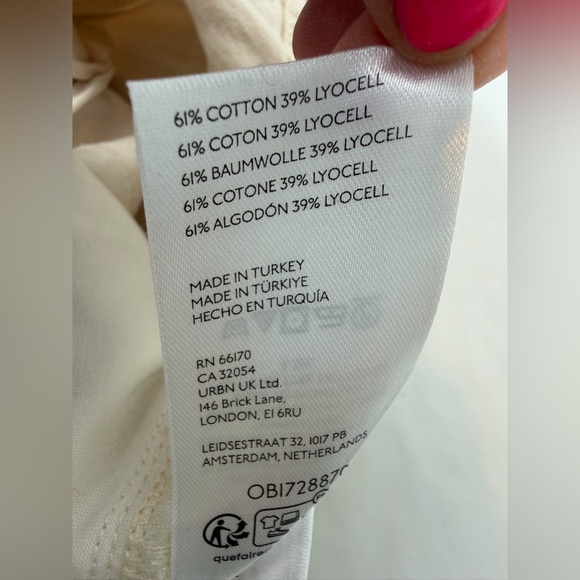 Anthropologie Pilcro Mid-Rise Wide-Leg Trouser Jeans in Natural -size 25 - Picture 5 of 11